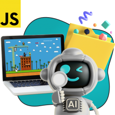 Язык программирования JavaScript + AI. Проектное обучение + геймификация + AI-помощники - КИБЕРшкола программирования для детей, компьютерные курсы для школьников, начинающих и подростков - KIBERone г. Крылатское